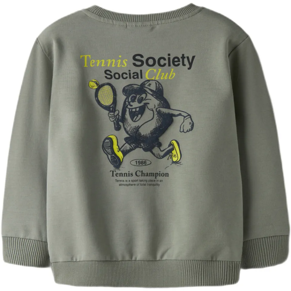 NAME IT MINI sweater met backprint groen, foto 3