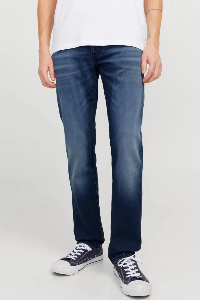 Jack & Jones JEANS INTELLIGENCE gebreide tapered jeans - blue denim