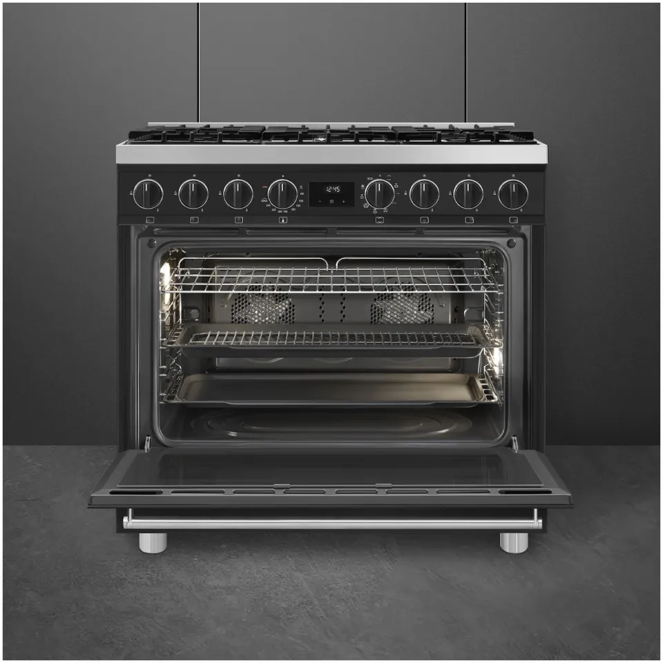 Smeg B91GMMBNLK2 gasfornuis mat zwart, foto 4