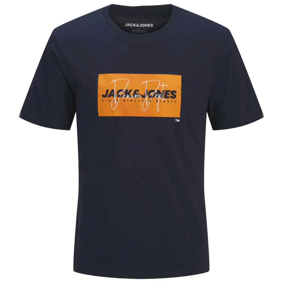Jack & Jones t-shirt donkerblauw met logo, foto 2