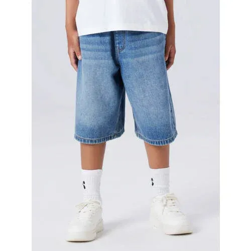 NAME IT baggy jeansshort medium blue denim, foto 5