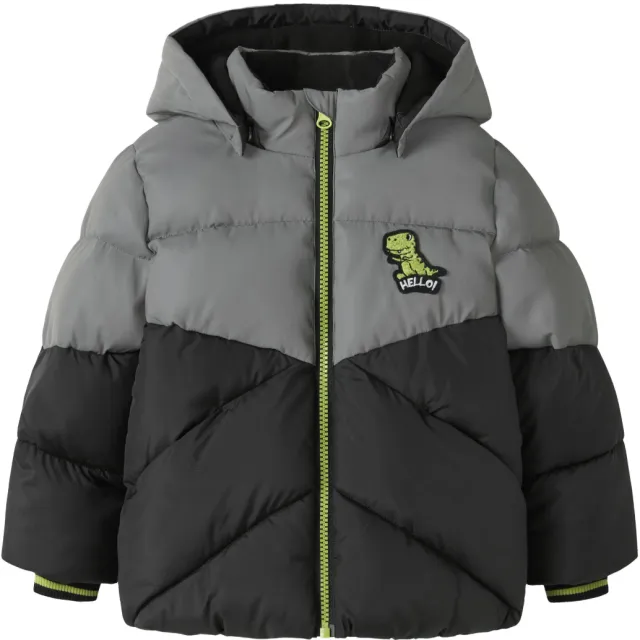 NAME IT MINI winterjas zwart grijs Zwart/grijs