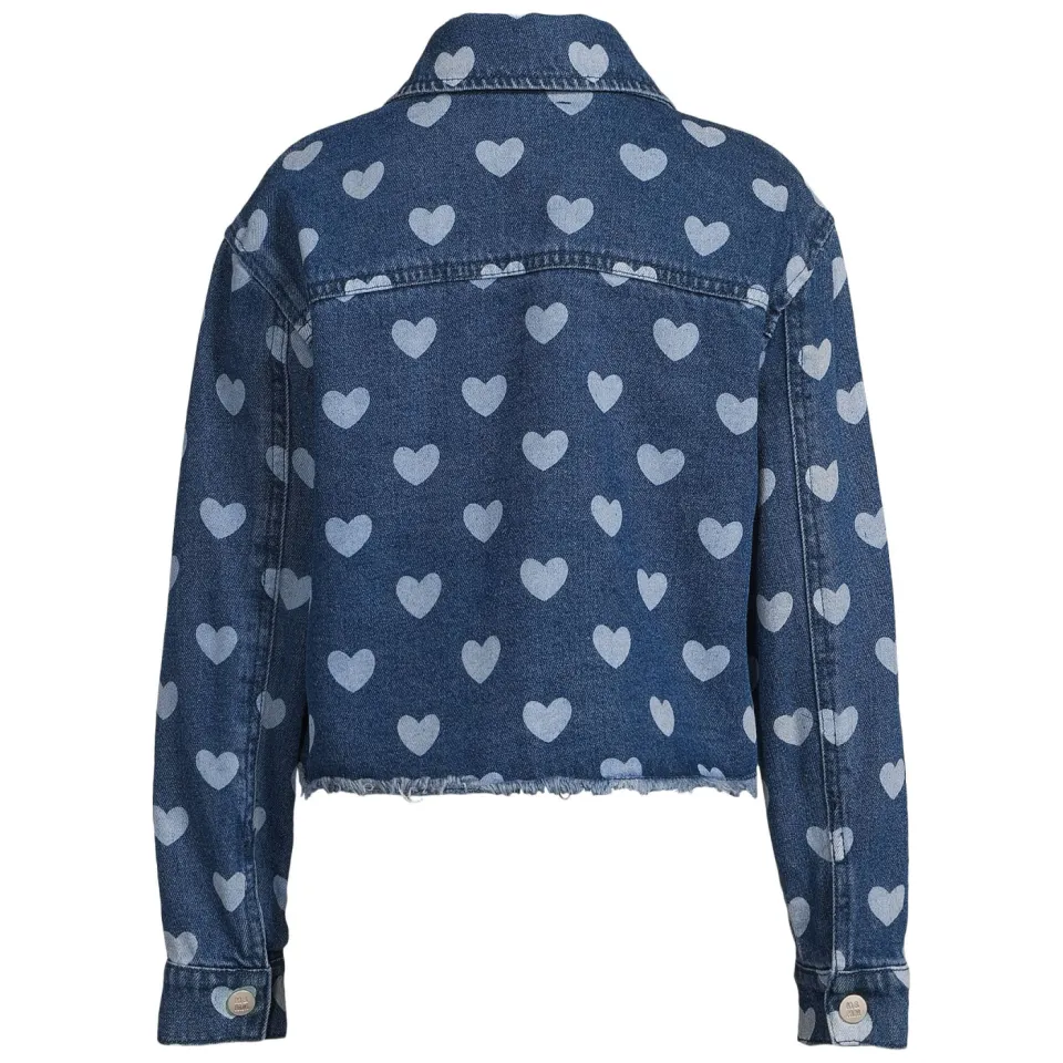 Me & My Monkey spijkerjas met hartjes donkerblauw donkerblauw/lichtblauw, foto 4
