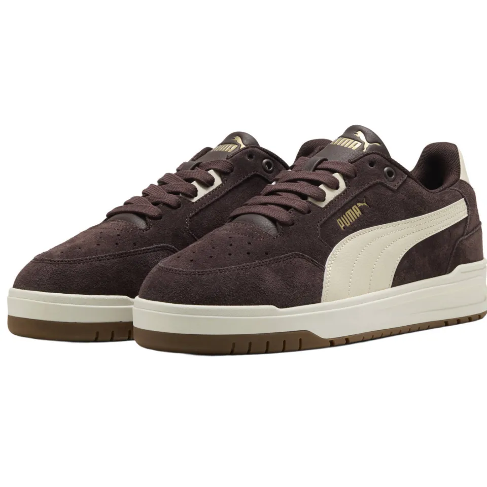 Puma Shuffle Downtown suède sneakers - bruin/wit, foto 4