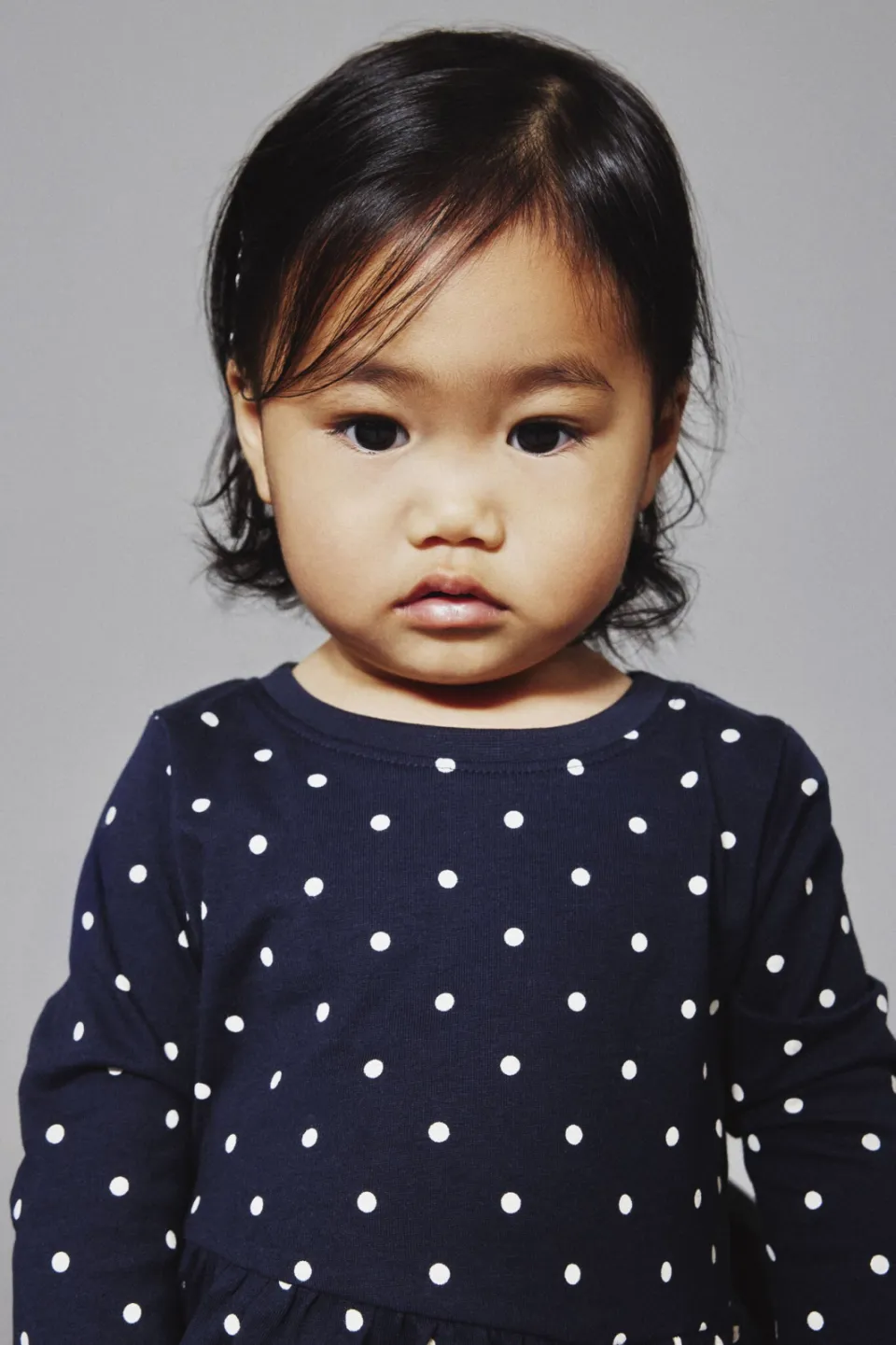 NAME IT mini jurk met stippen donkerblauw wit, foto 3