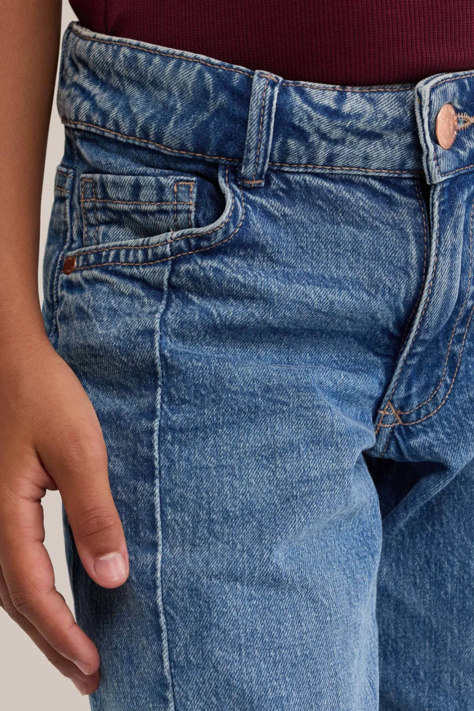 WE Fashion wide leg jeans - middelblauw medium blue denim, foto 6