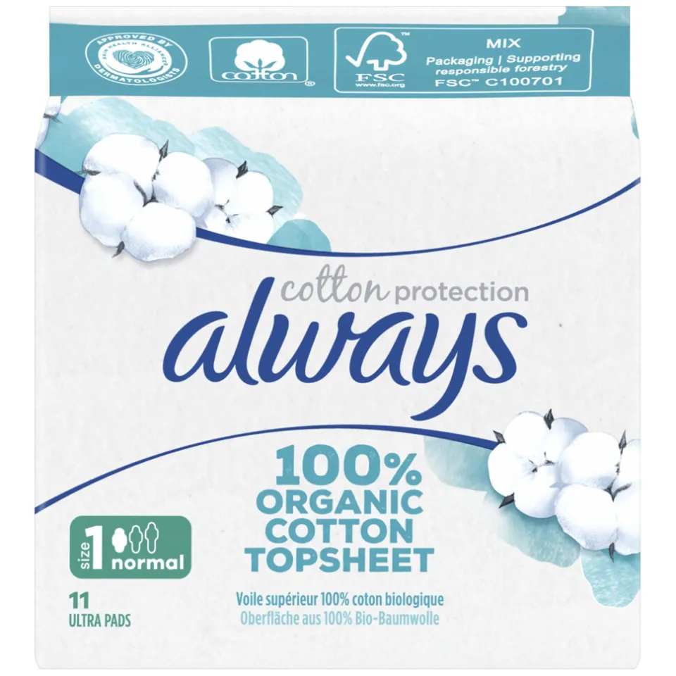 Always Cotton Protection Ultra maandverband normal met vleugels, foto 2