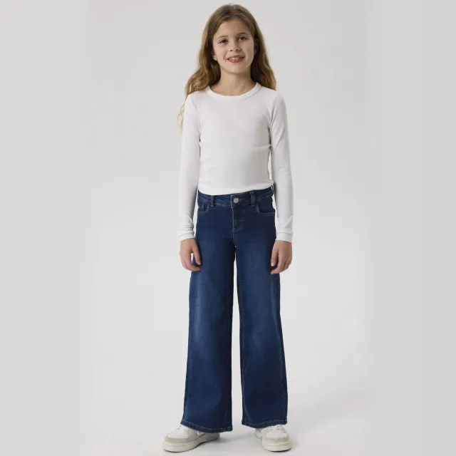 NAME IT KIDS wide leg jeans dark blue denim