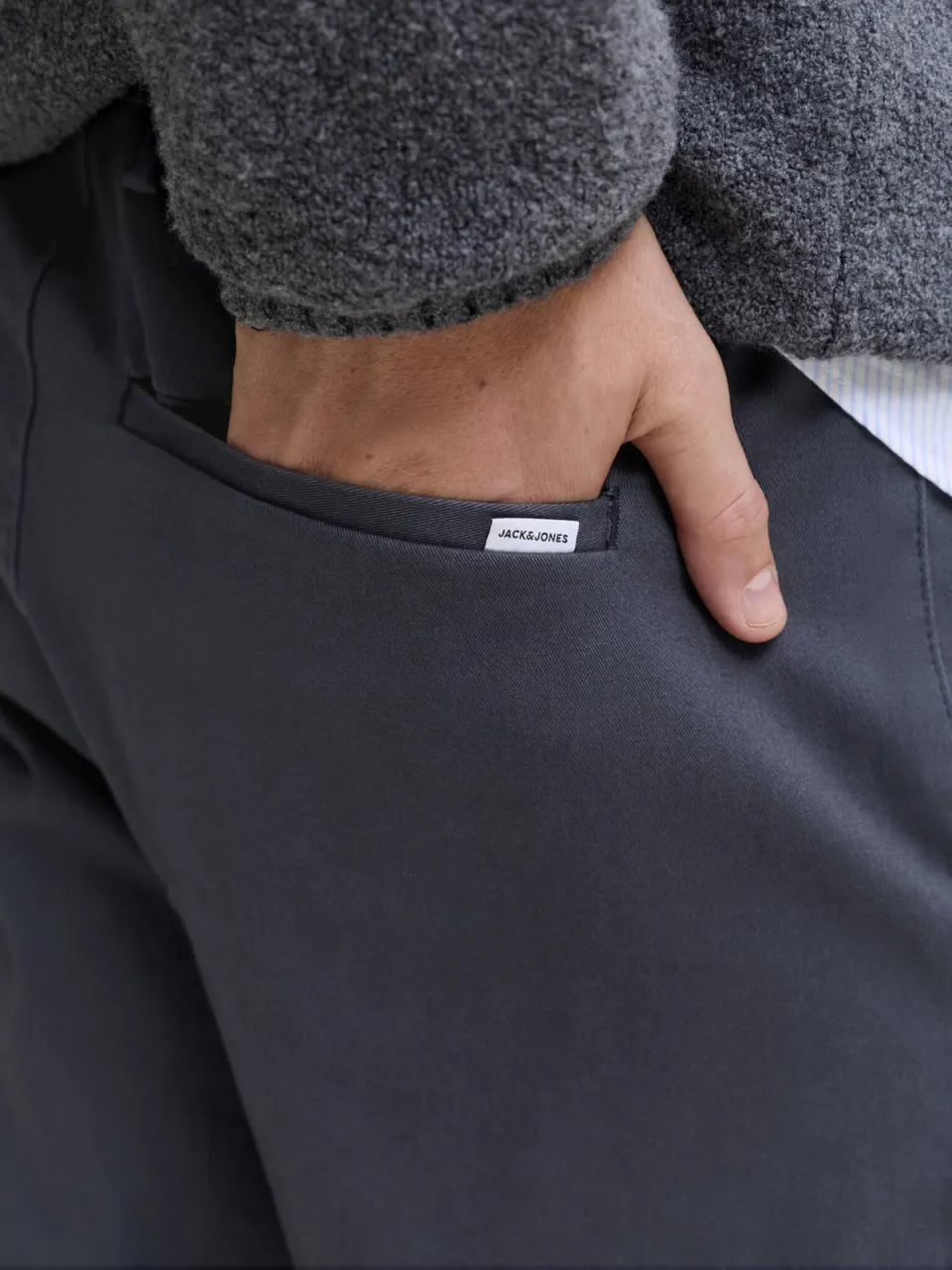 Jack & Jones JPSTKANE DAVE relaxed fit chino donkergrijs navy blazer, foto 7