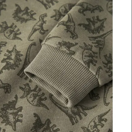 NAME IT MINI rechtvallende sweater met print - kaki Groen All over print, foto 3