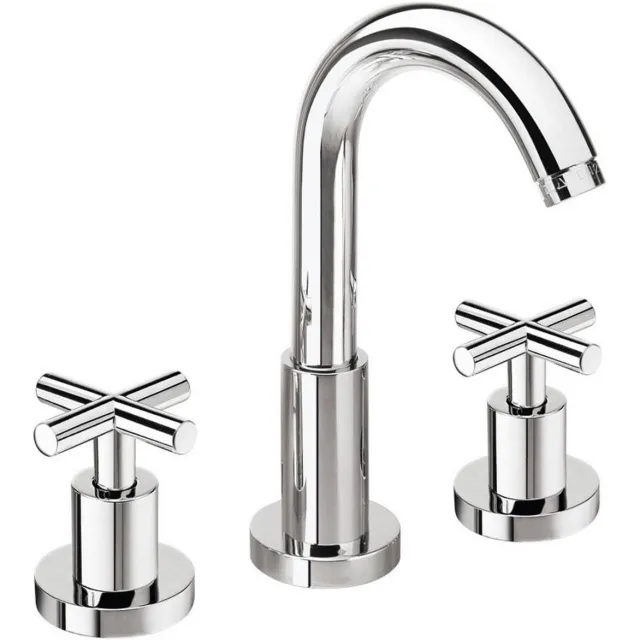 Sapho Axia wastafelmengkraan 3-gats 2-knop chroom