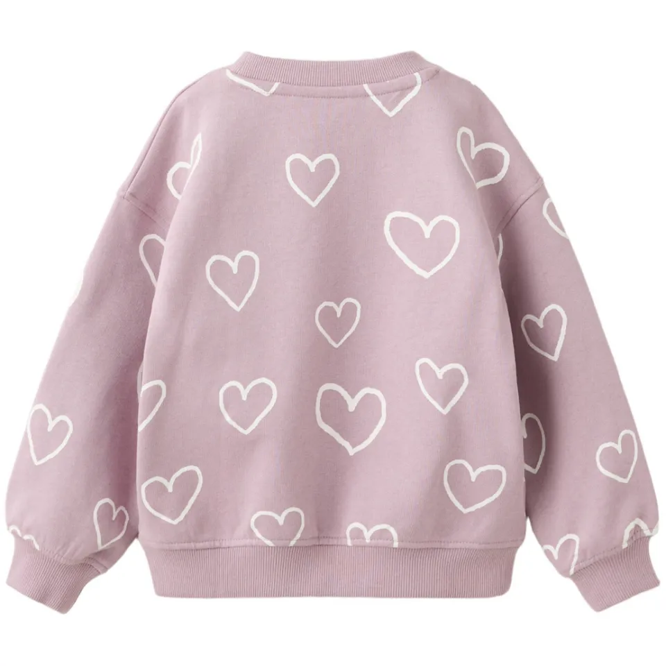 Mango Kids sweater met hartjes - lila, foto 4
