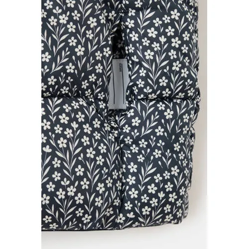 Mango gebloemde bodywarmer marineblauw, foto 5