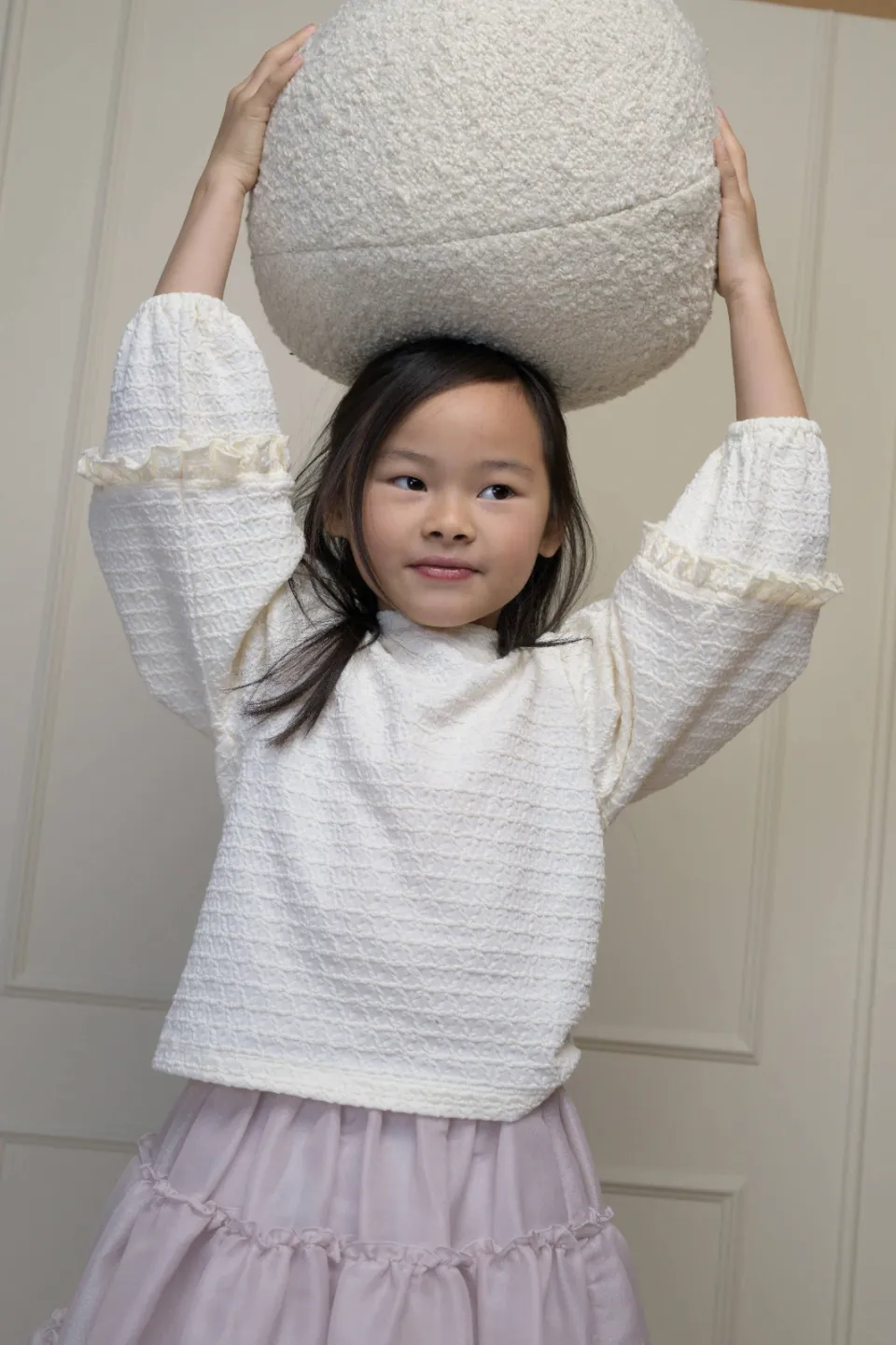 Le Chic blousetop met ruches offwhite