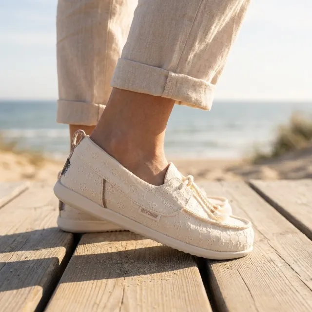 HeyDude Hey Dude Harbor Breeze Bootschoenen beige Textiel, foto 5