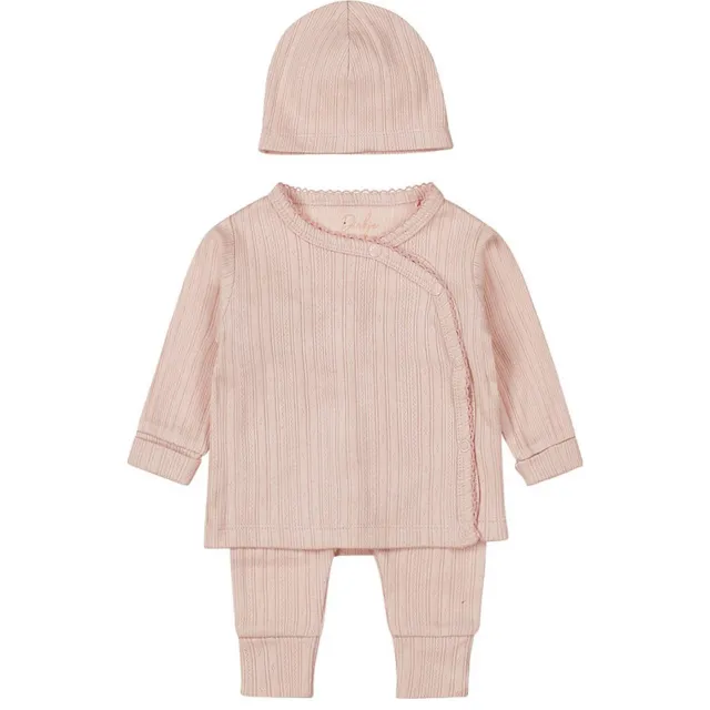 Dirkje overslagshirt + broek + muts roze, foto 2