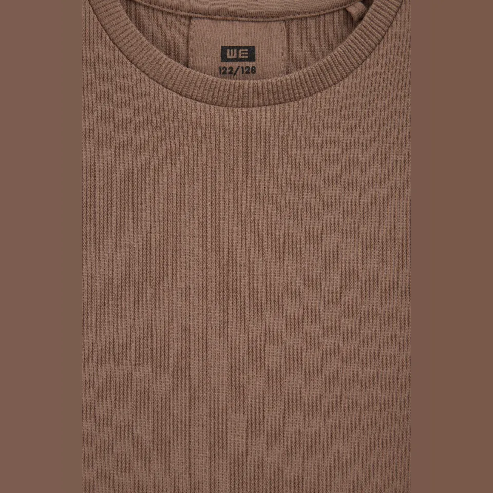 WE Fashion T-shirt met ruches taupe, foto 6