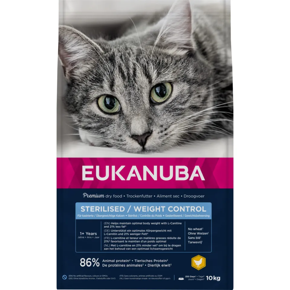Eukanuba Adult Sterilised Weight Control kattenvoer met kip 10 kg, foto 2