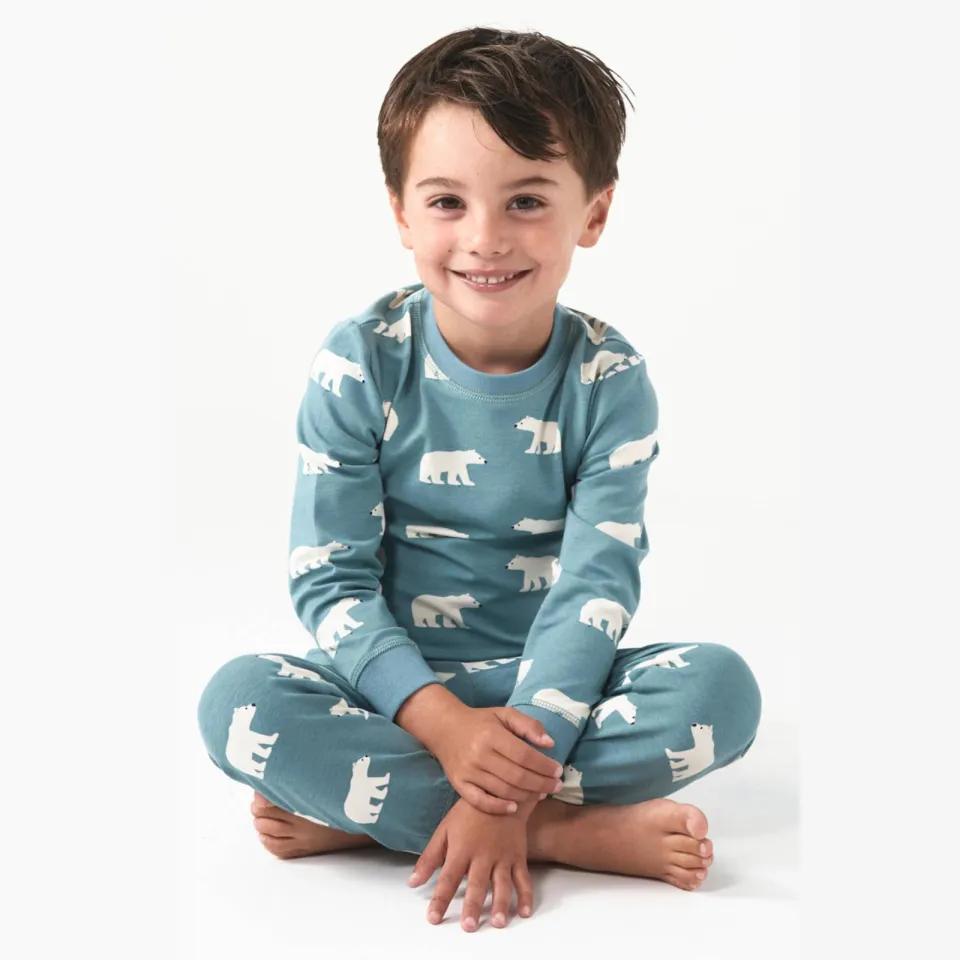 Little Label pyjama met all over print blauw ronde hals