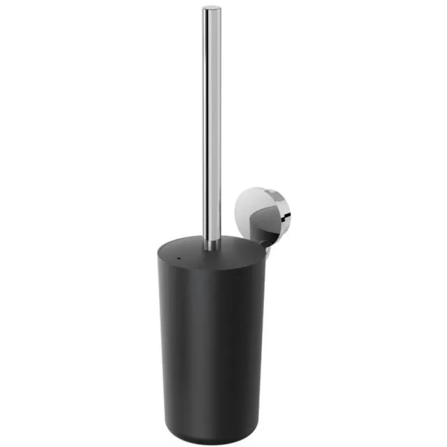 Geesa Opal toiletborstel met houder zwart Wit Chroom