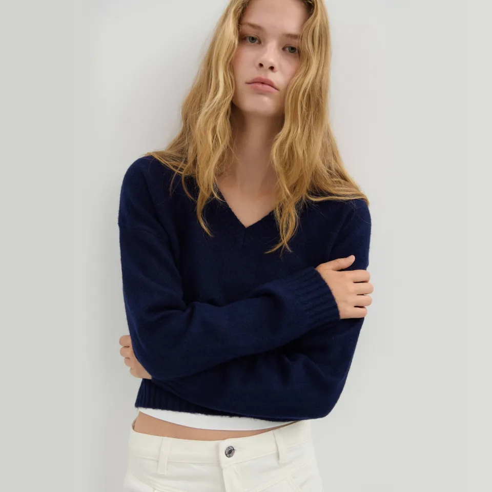 Mango TEEN gebreide trui - donkerblauw, foto 3
