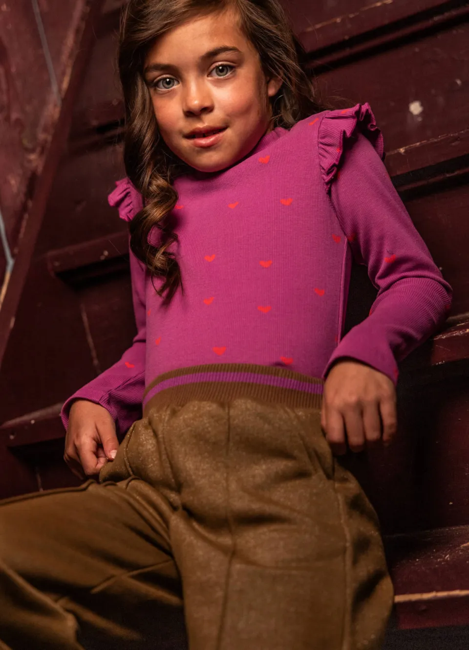 LOOXS little aansluitende longsleeve paars