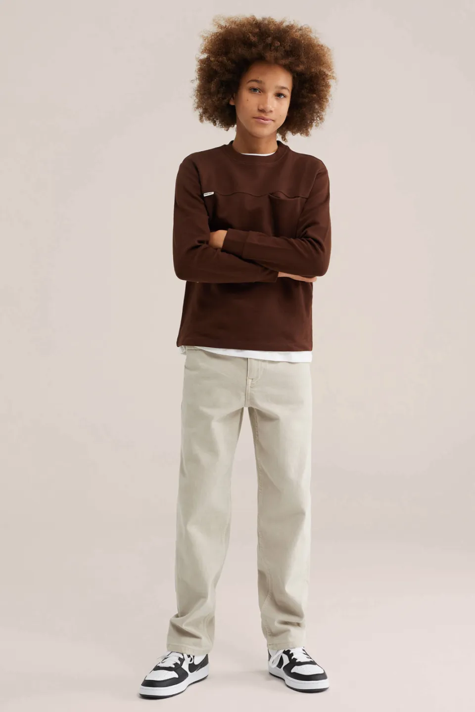WE Fashion longsleeve bruin, foto 3