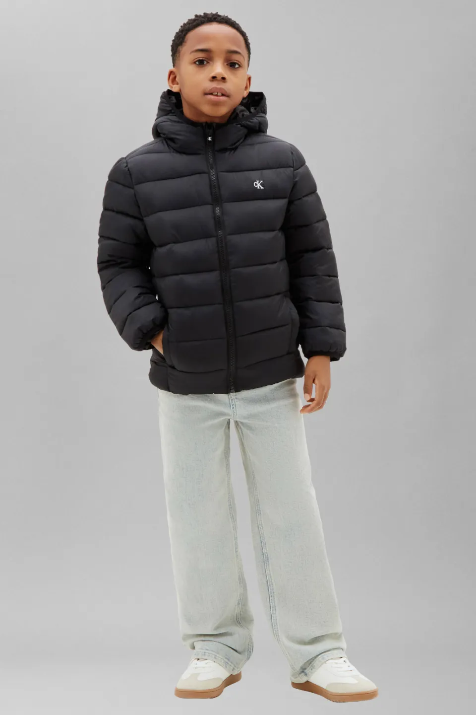 Calvin Klein gewatteerde winterjas met capuchon zwart, foto 3