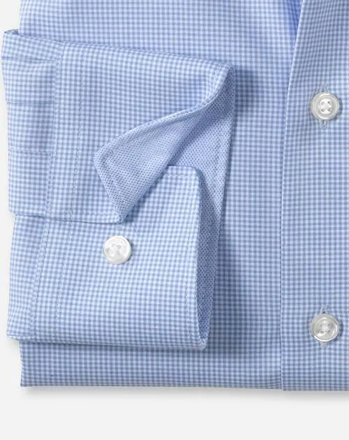 Olymp Comfort geruit casual overhemd lichtblauw blauw, foto 3