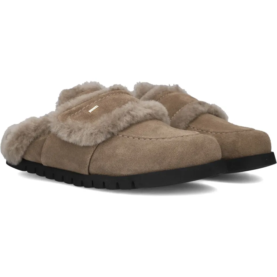 Nubikk Teddy Furry II clogs taupe