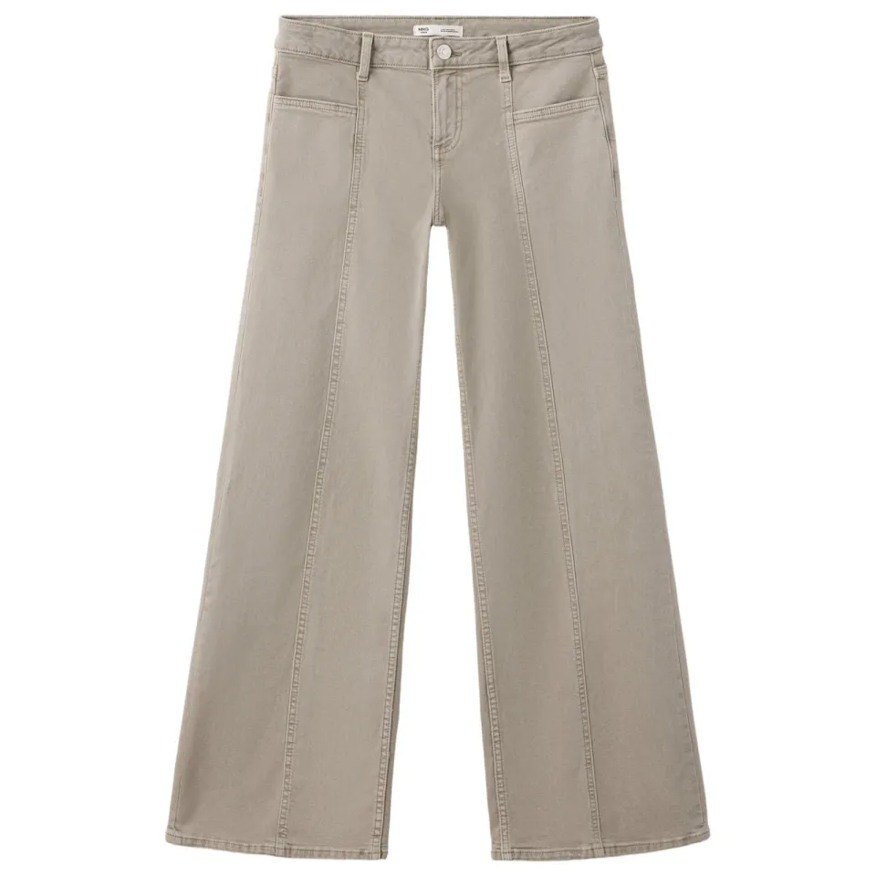 Mango TEEN low waist wide leg jeans - kaki, foto 3