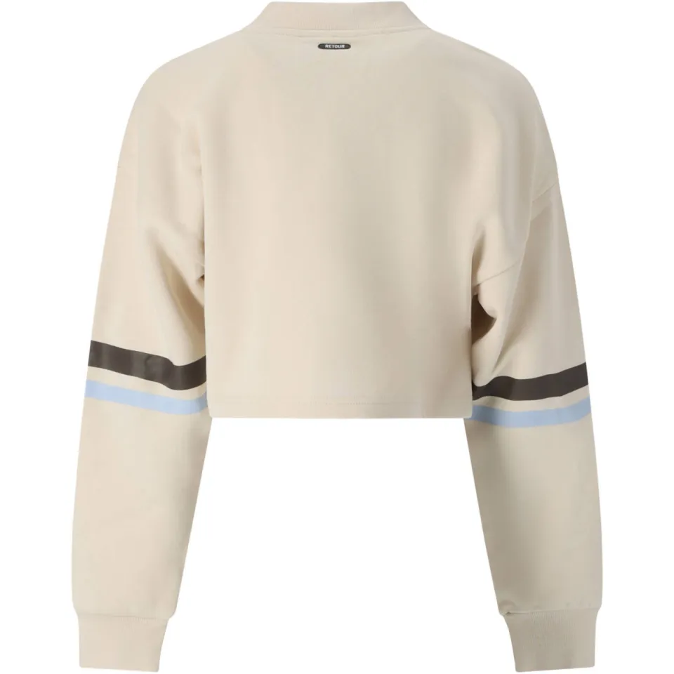 Retour Jeans boxy gestreepte cropped trui - beige/bruin/blauw, foto 2