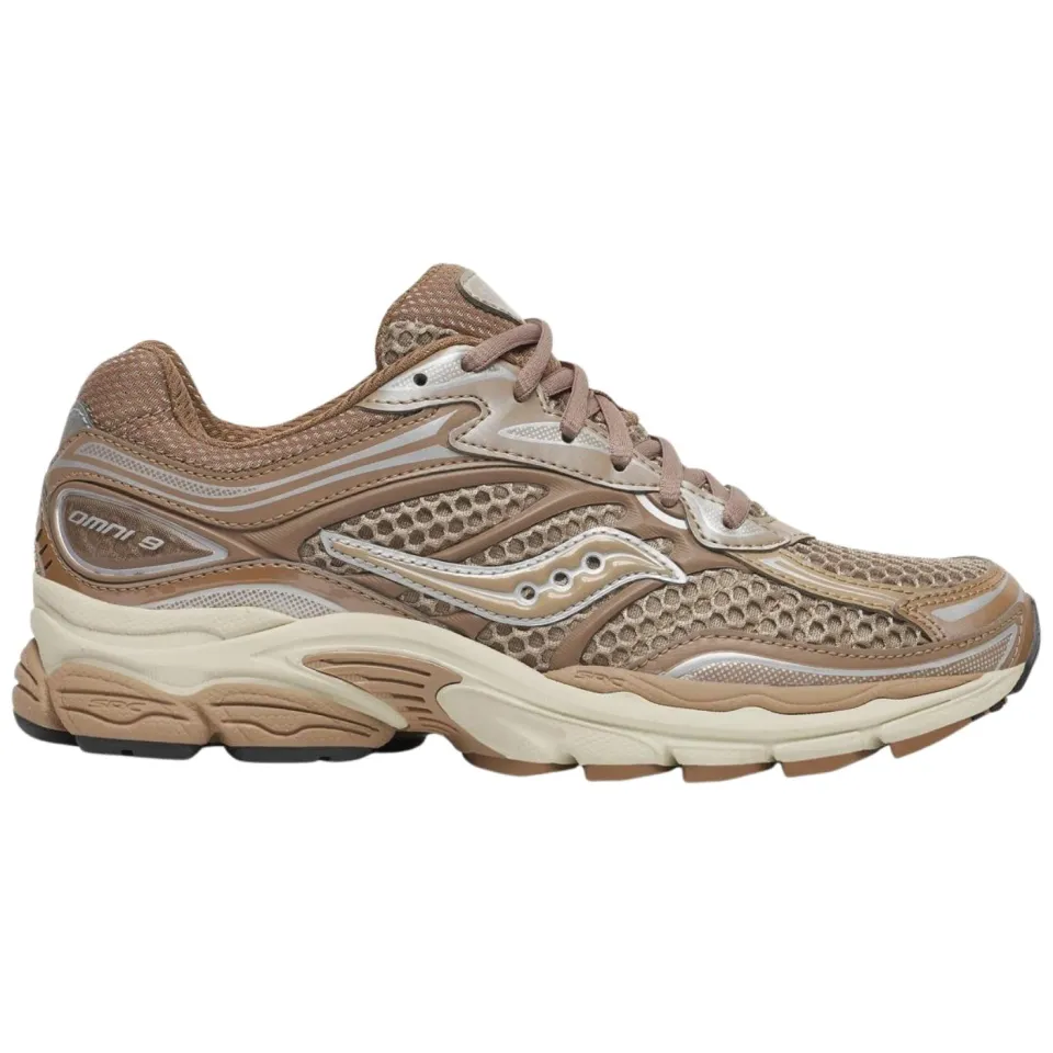 Saucony Progrid Omni 9 saddle eggshell Mesh Unisex bruin, foto 2