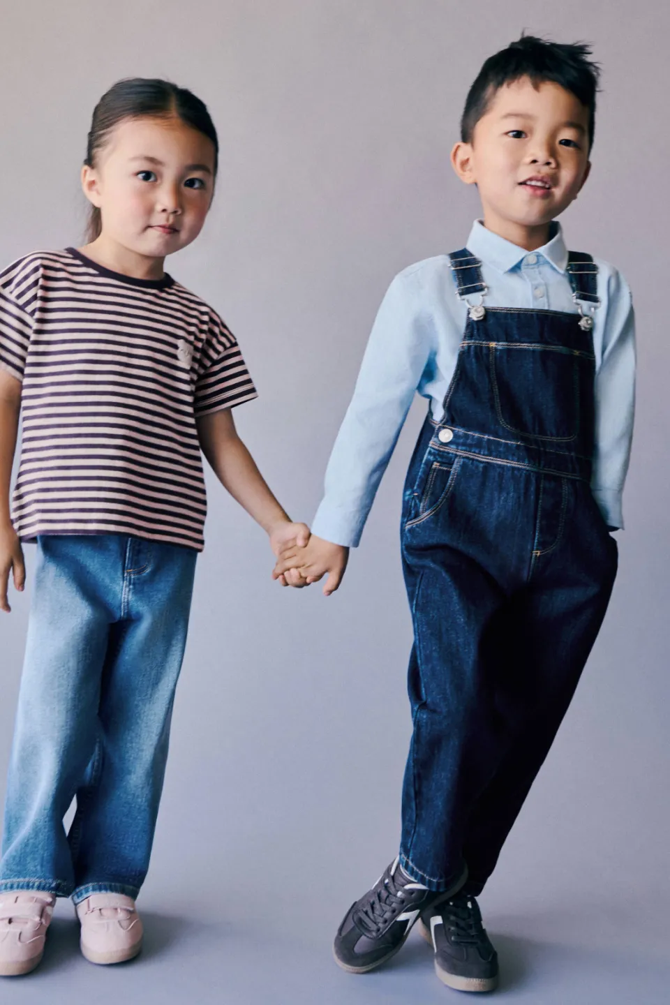 Mango tuinbroek donkerblauw changeant blauw
