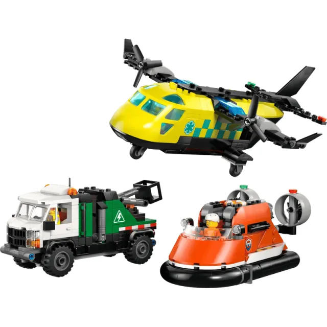 Lego City Vliegtuig, Servicewagen en Hovercraft remix 60505