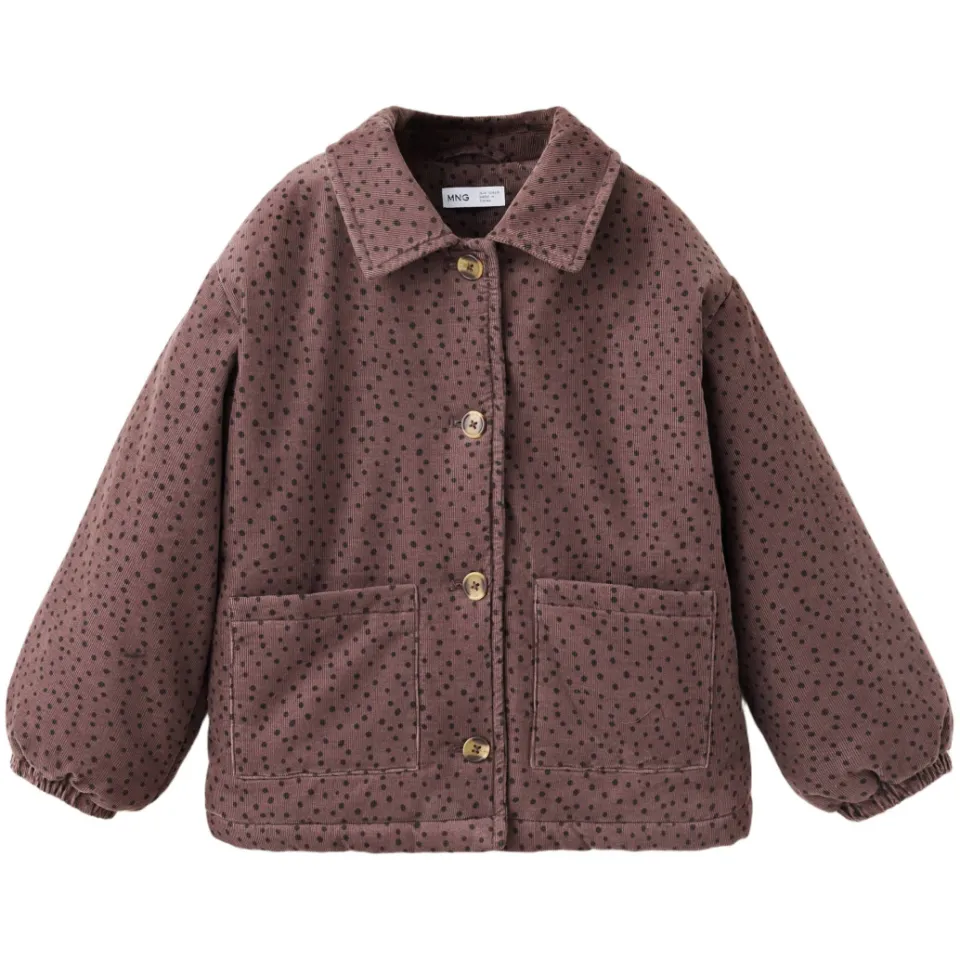 Mango corduroy tussenjas met stippen bruin/zwart, foto 2