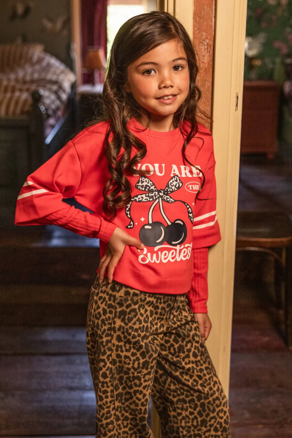 LOOXS Little oversized longsleeve rood, foto 5