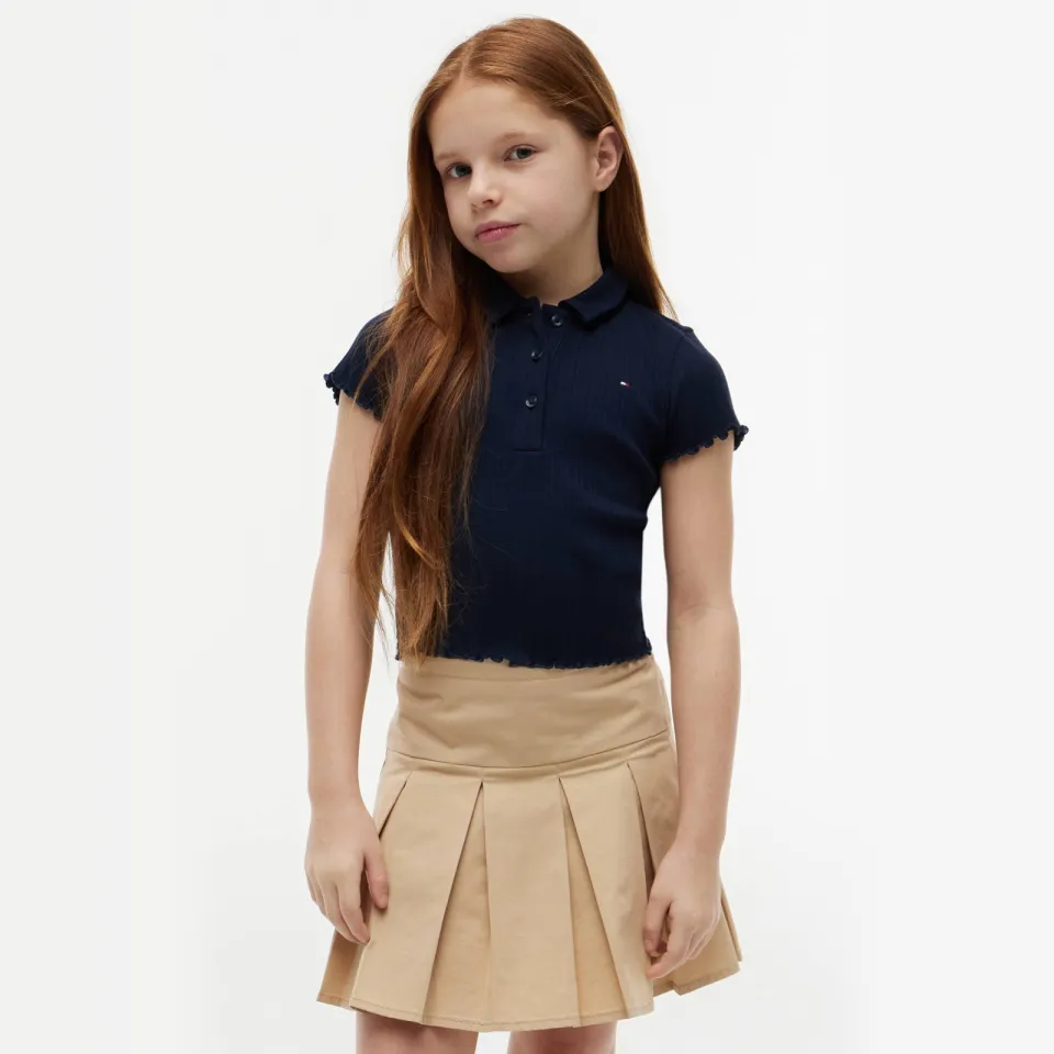Tommy Hilfiger polo met golvende afwerking - donkerblauw, foto 5