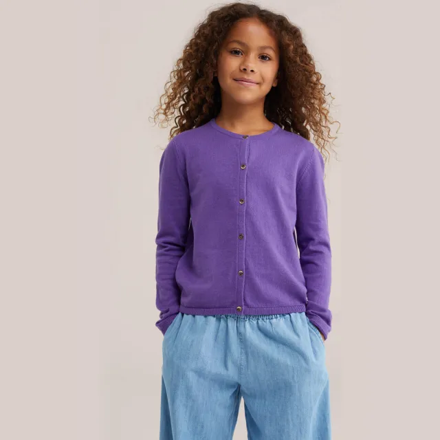 WE Fashion katoenen gebreid vest - paars