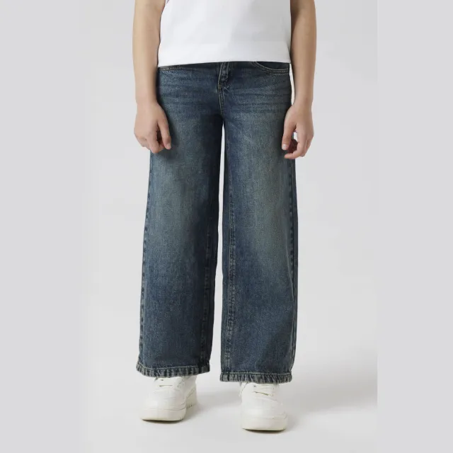 NAME IT KIDS wide leg jeans vintage dark blue denim, foto 3