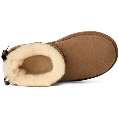Ugg Ultra Mini Bailey Bow enkellaarsje kastanjebruin chestnut, foto 3