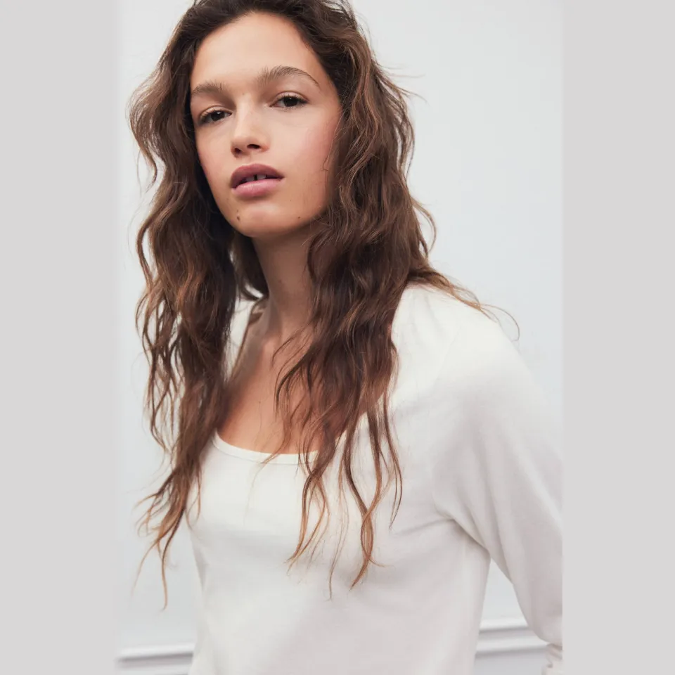 Mango cropped top wit, foto 6