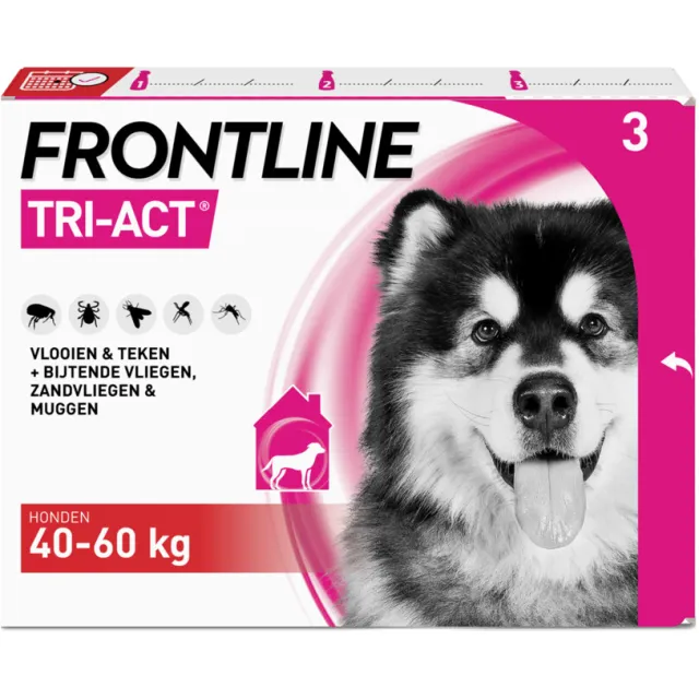 Frontline Tri-Act Anti Vlooien en Teken Druppels XL 3 pipetten