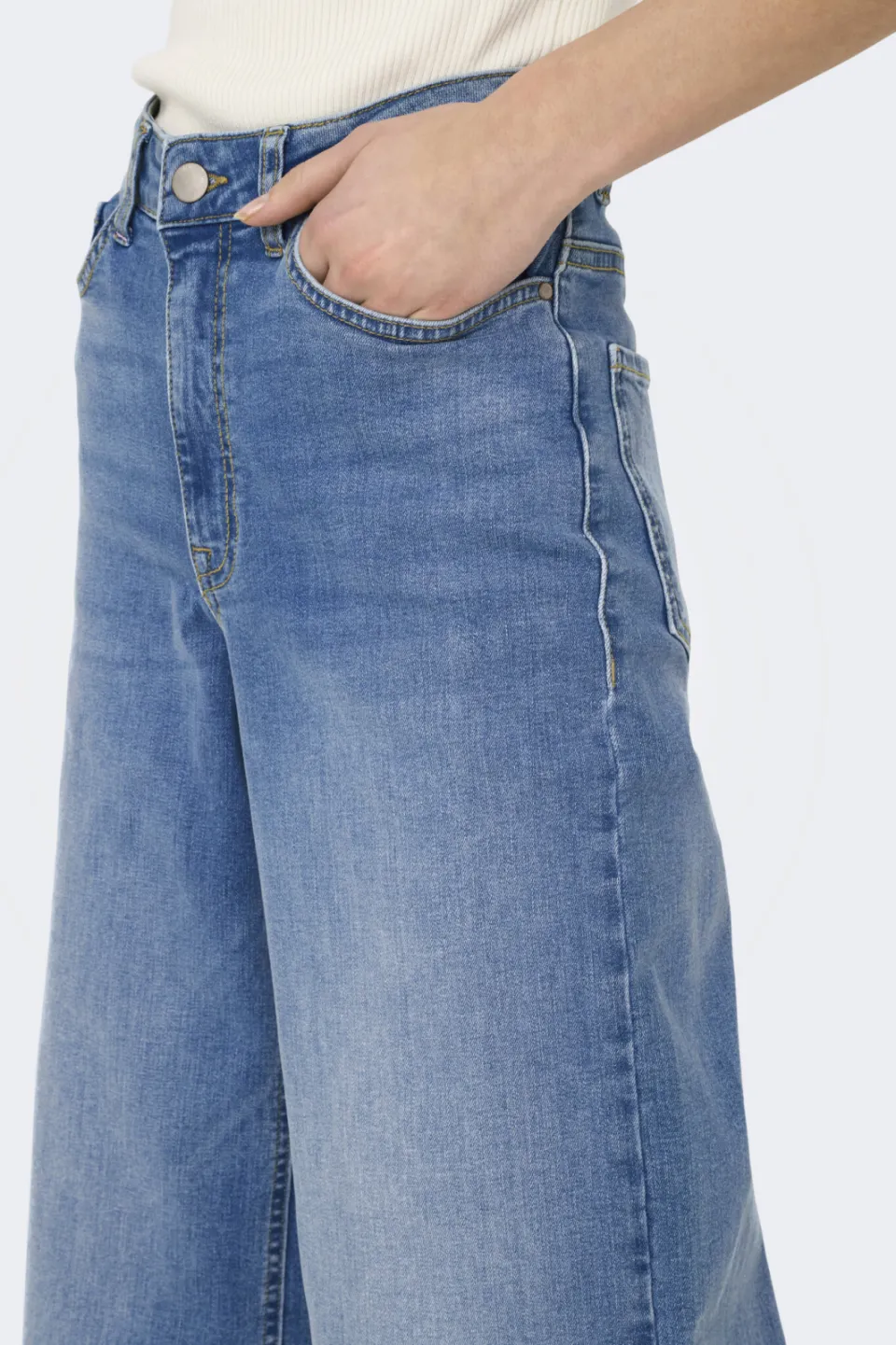 JDY high waist wide leg jeans JDYFELINA medium blue denim, foto 7