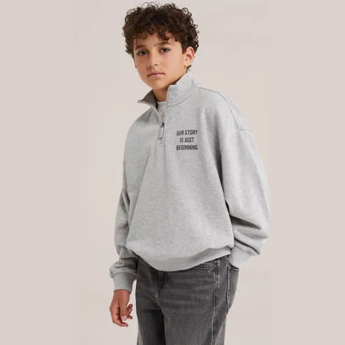 WE Fashion sweat schipperstrui met backprint - grijs, foto 3