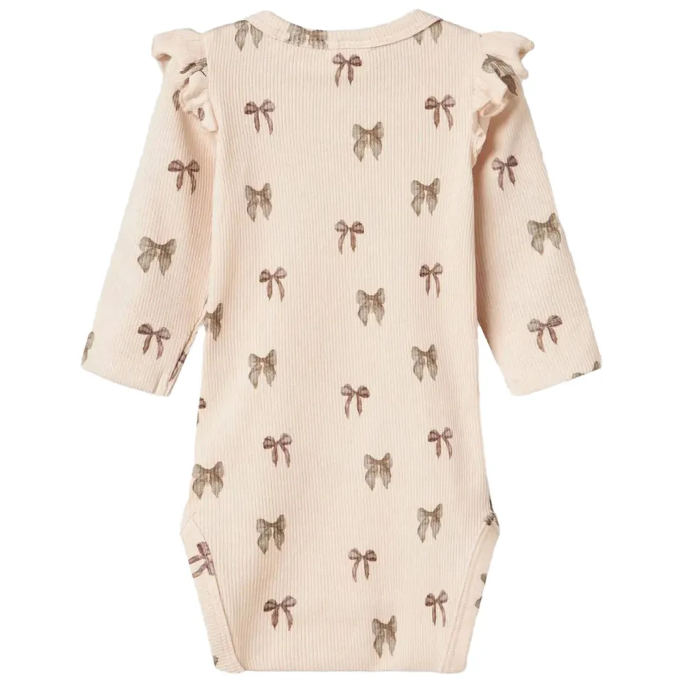 Lil' Atelier BABY romper met all over print zalmroze, foto 3