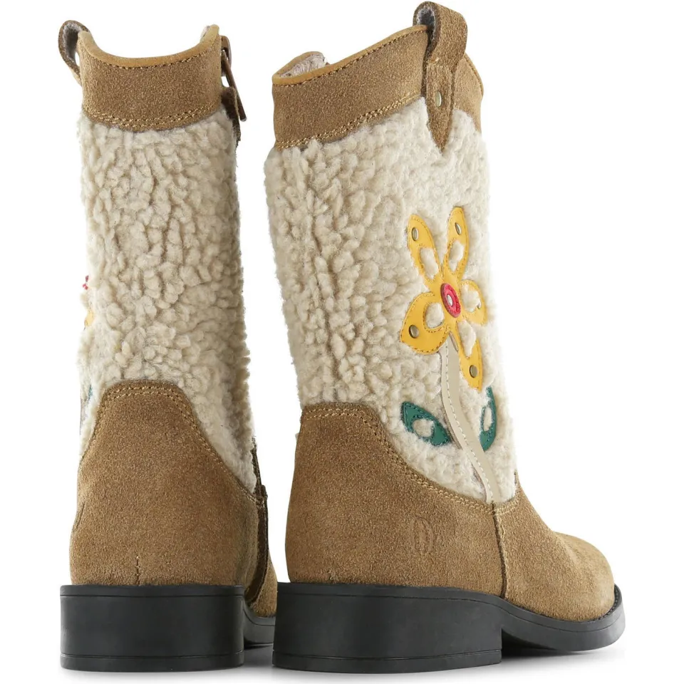 Shoesme cowboylaarzen cognac met bloemen, foto 3