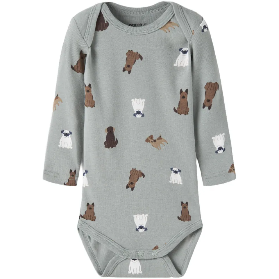 NAME IT BABY katoenen rompers met print (set van 3) groen/zand/ecru, foto 3