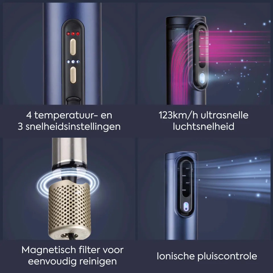 BaByliss AS6550E 3-in-1 Wet to Dry air wand föhn blauw, foto 3