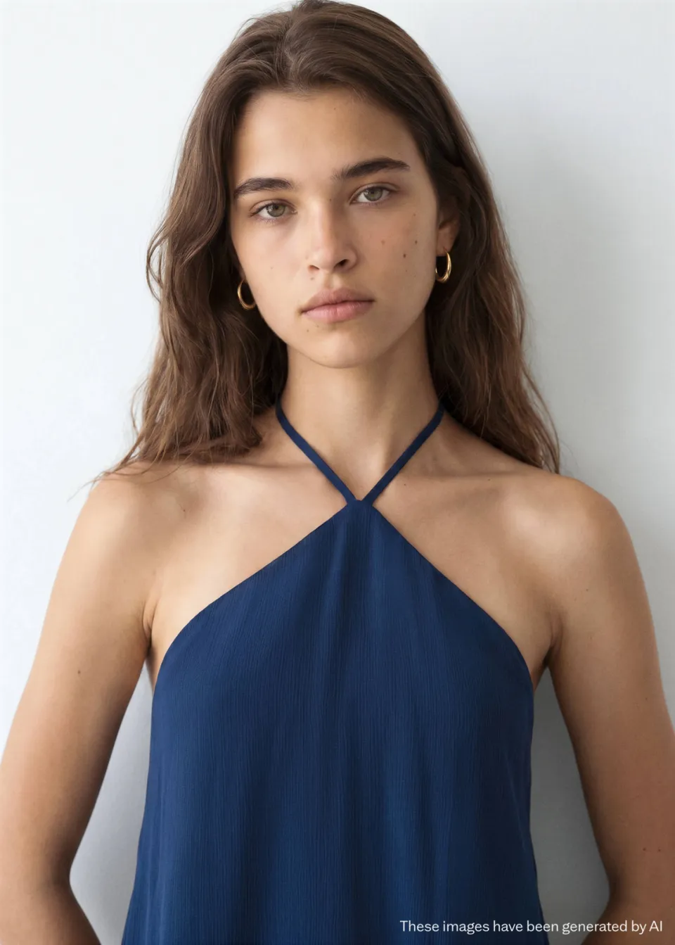 Mango halterjurk donkerblauw, foto 3